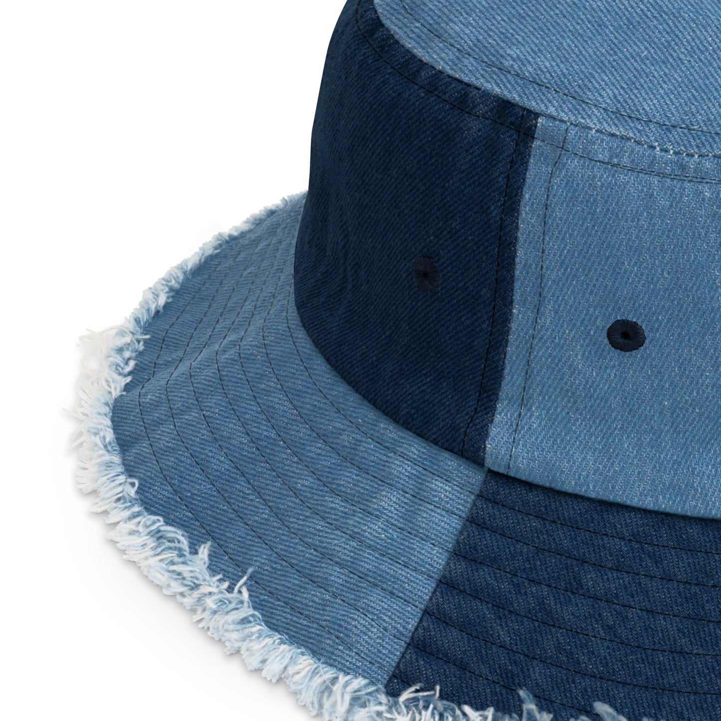 Chapéu bucket jeans desgastado