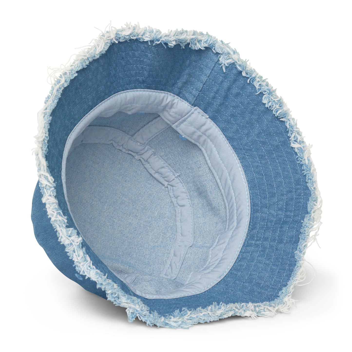 Chapéu bucket jeans desgastado