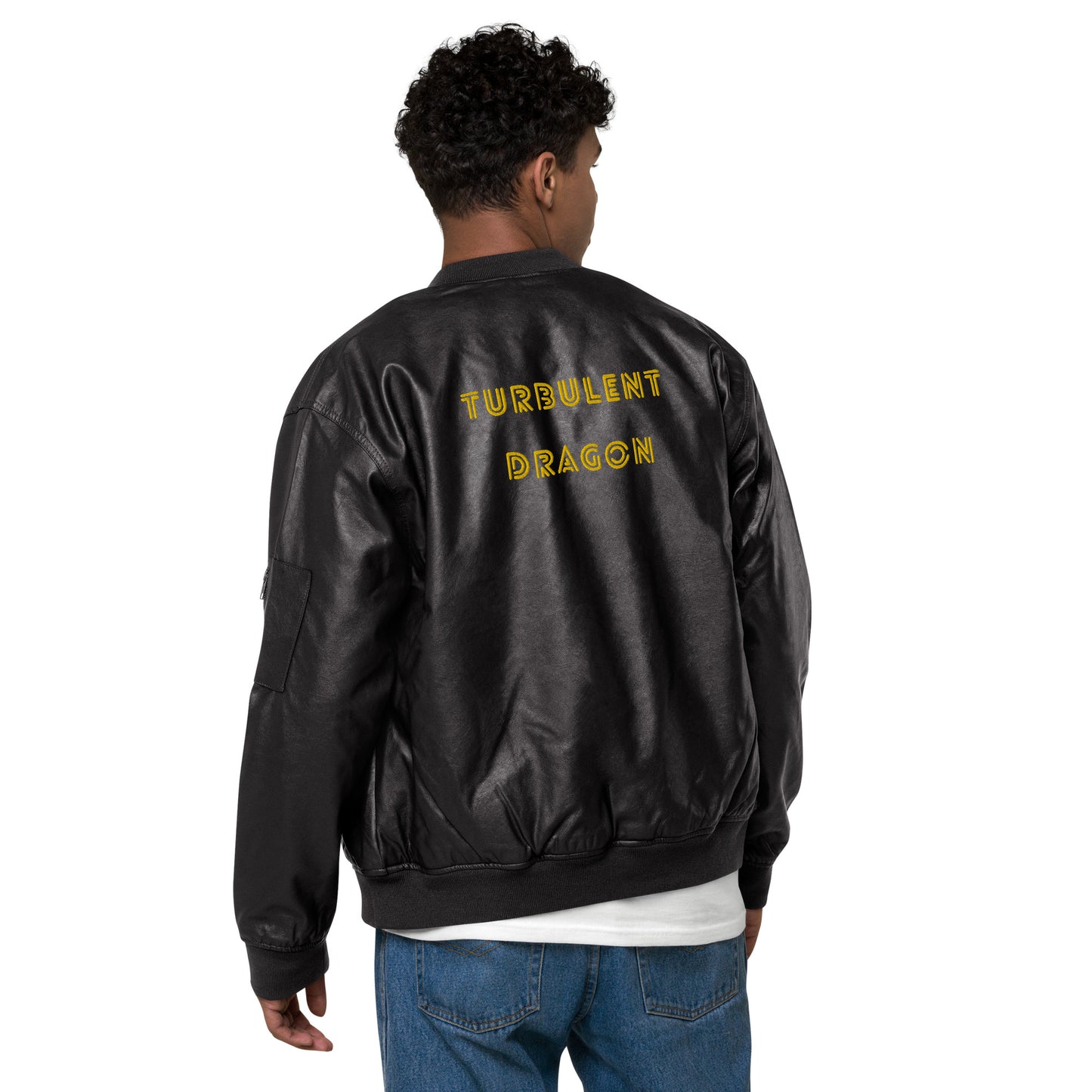 Jaqueta bomber de couro sintético