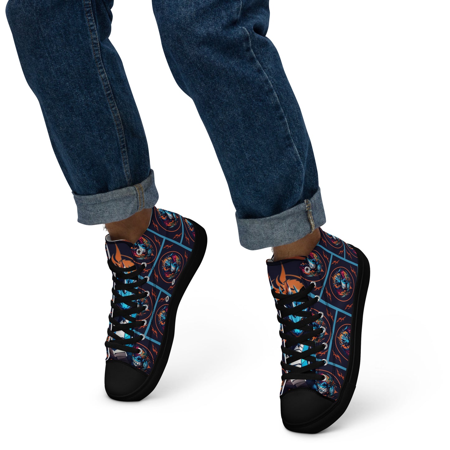 Tênis de lona de cano alto masculino