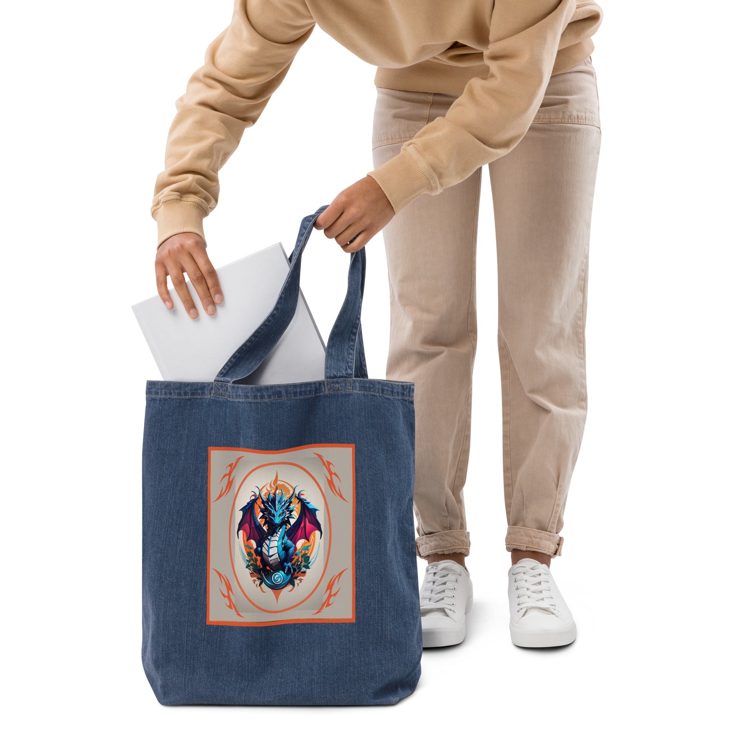 Ecobag jeans de algodão orgânico