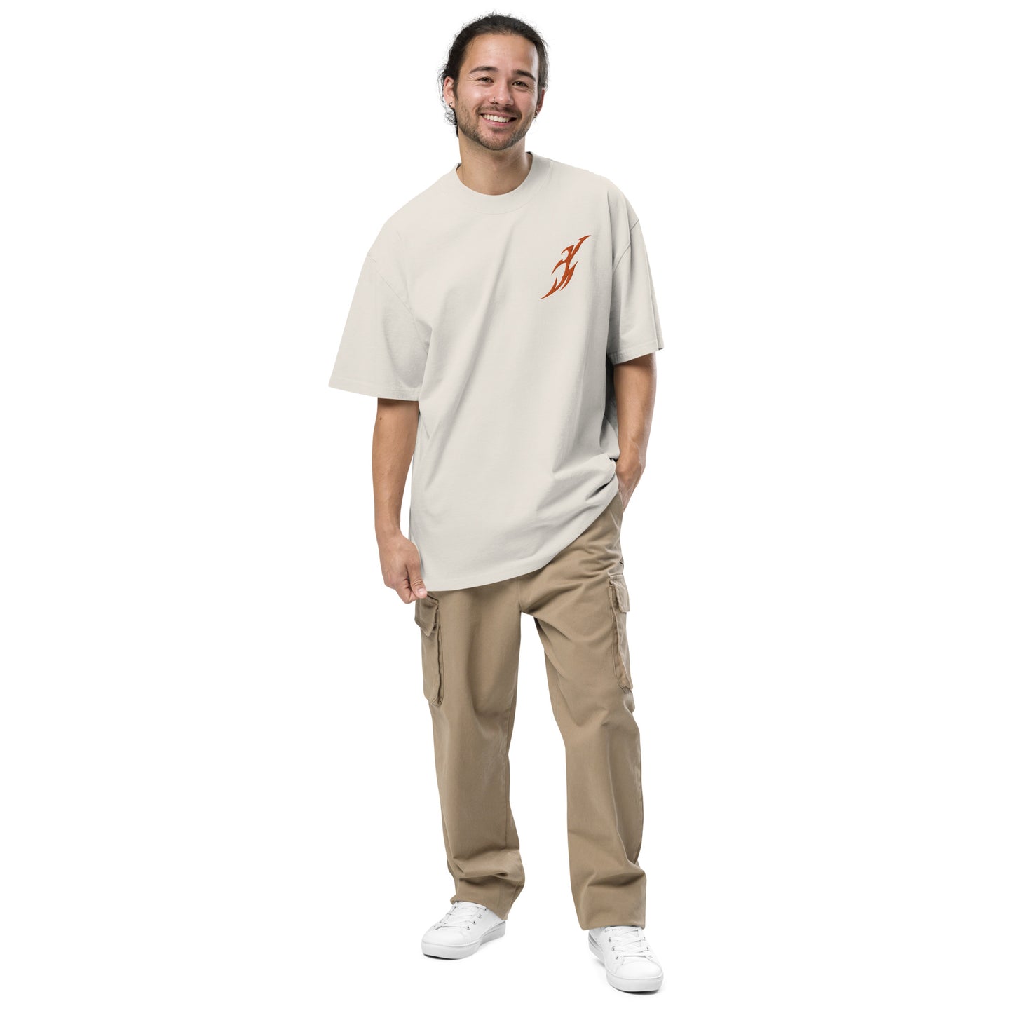 Camiseta desbotada tamanho grande