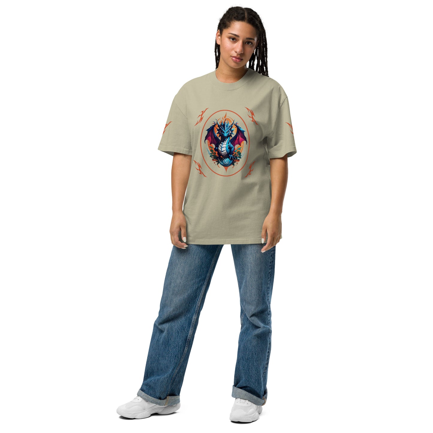 Camiseta desbotada tamanho grande