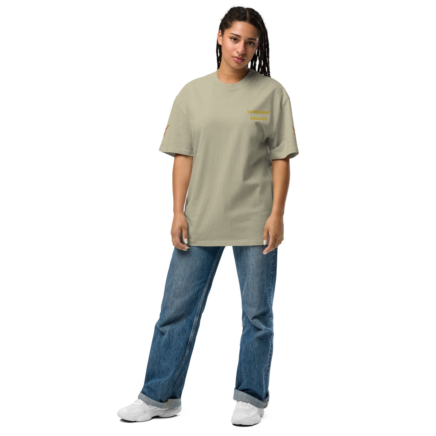 Camiseta desbotada tamanho grande