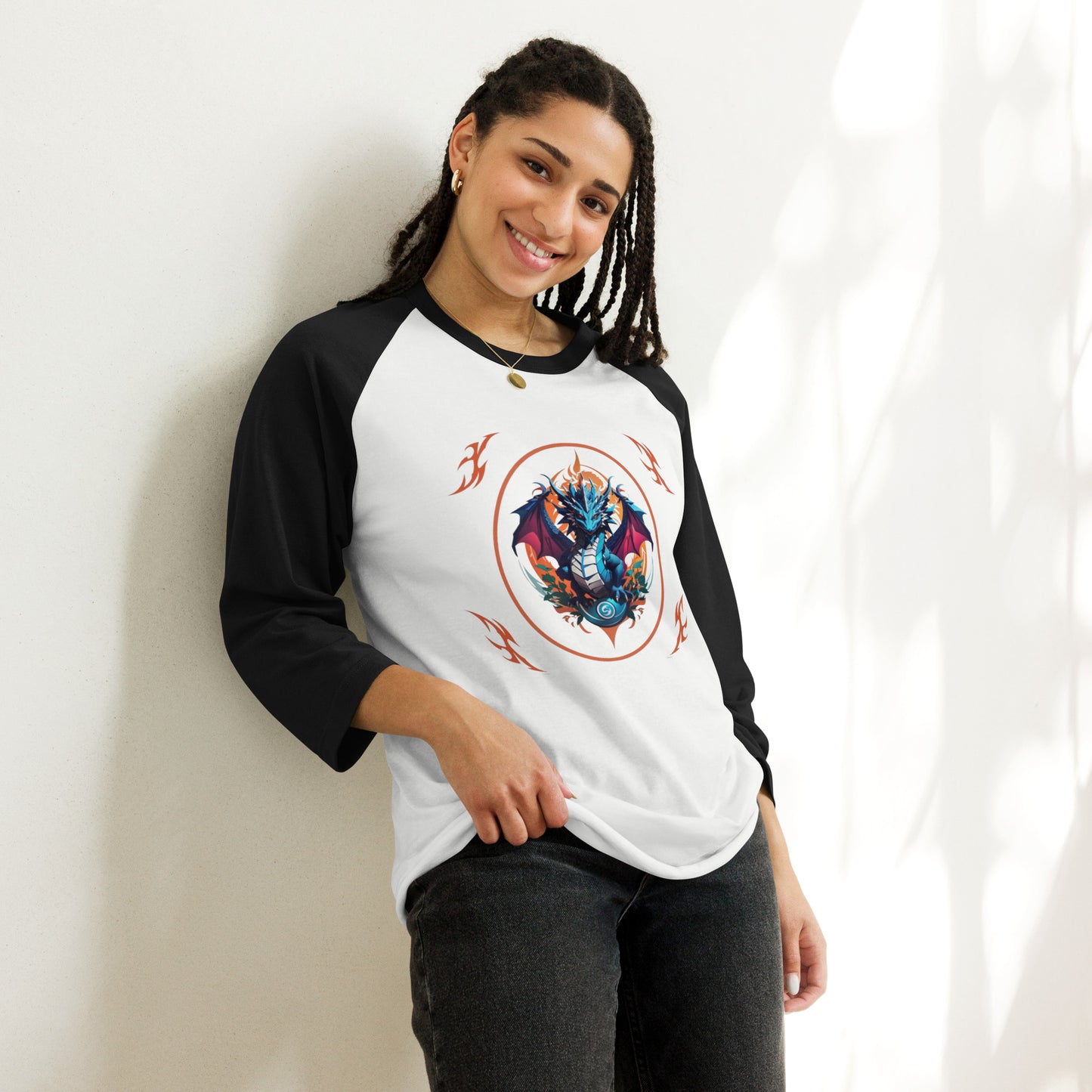 Camisa raglan com manga 3/4