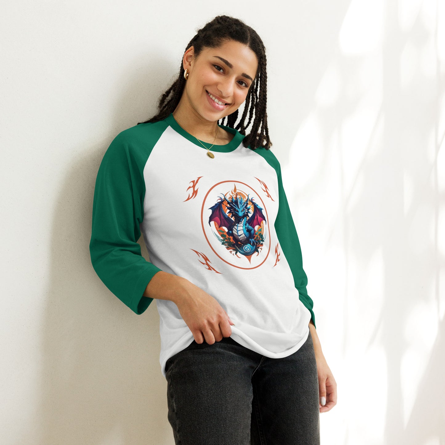 Camisa raglan com manga 3/4