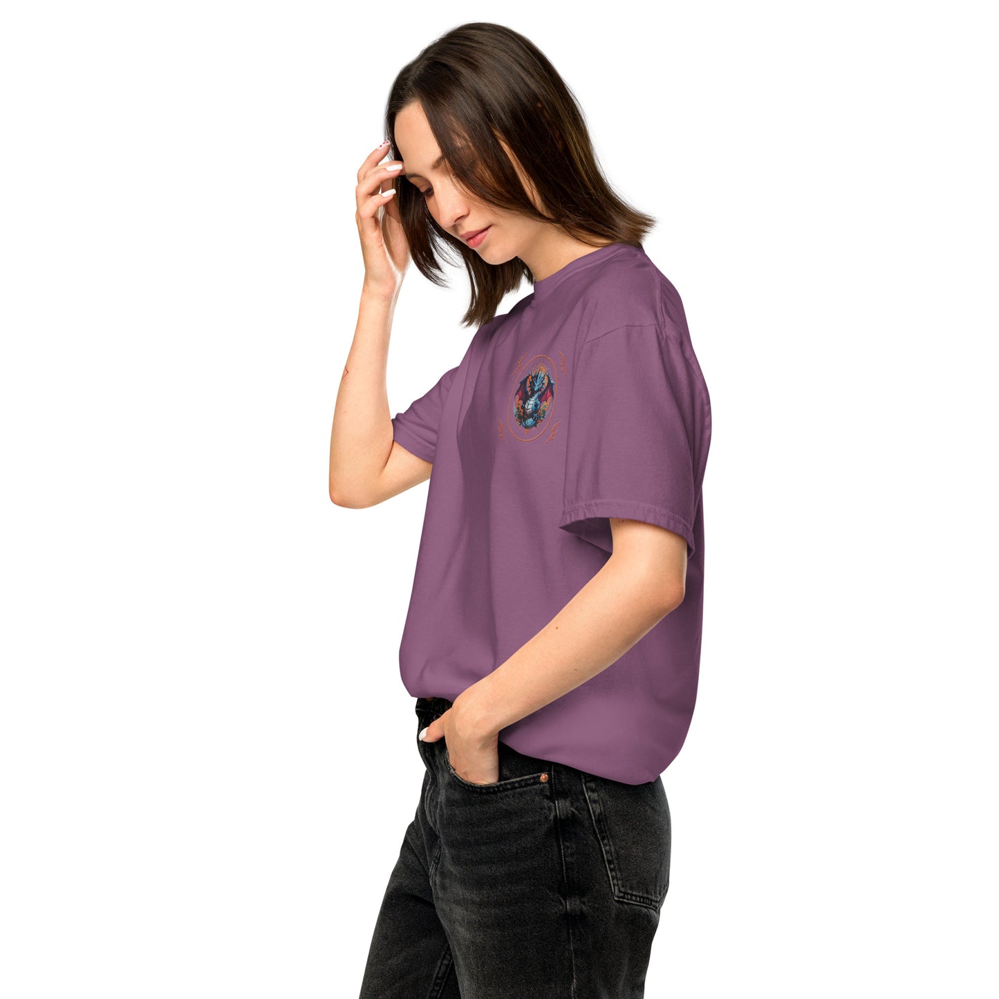Camiseta grossa de tecido tingido unissex