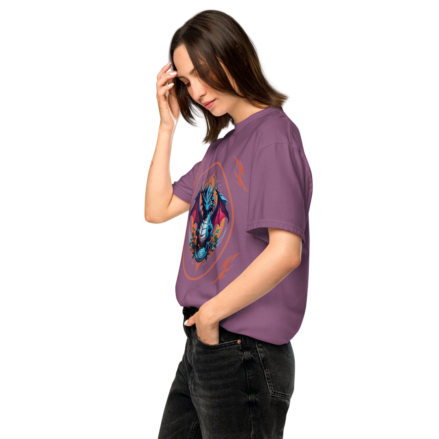 Camiseta grossa de tecido tingido unissex