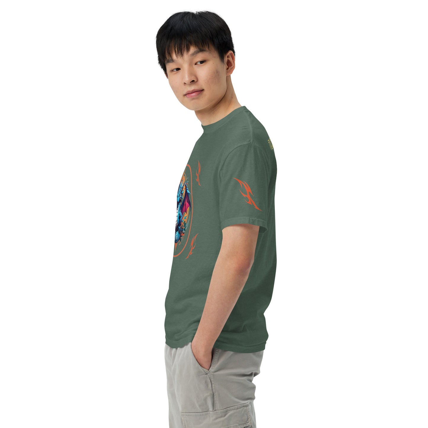 Camiseta grossa de tecido tingido unissex