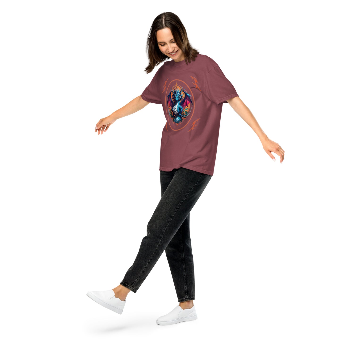 Camiseta grossa de tecido tingido unissex