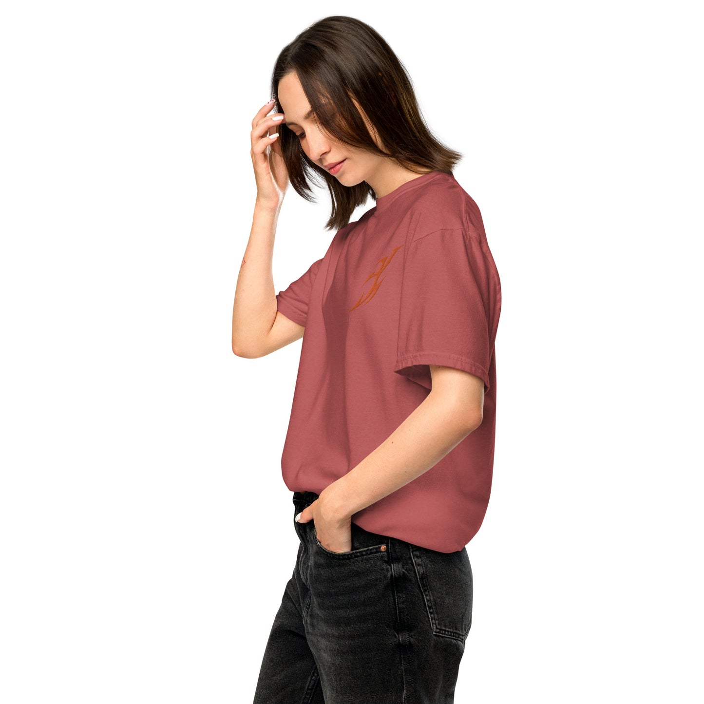 Camiseta grossa de tecido tingido unissex