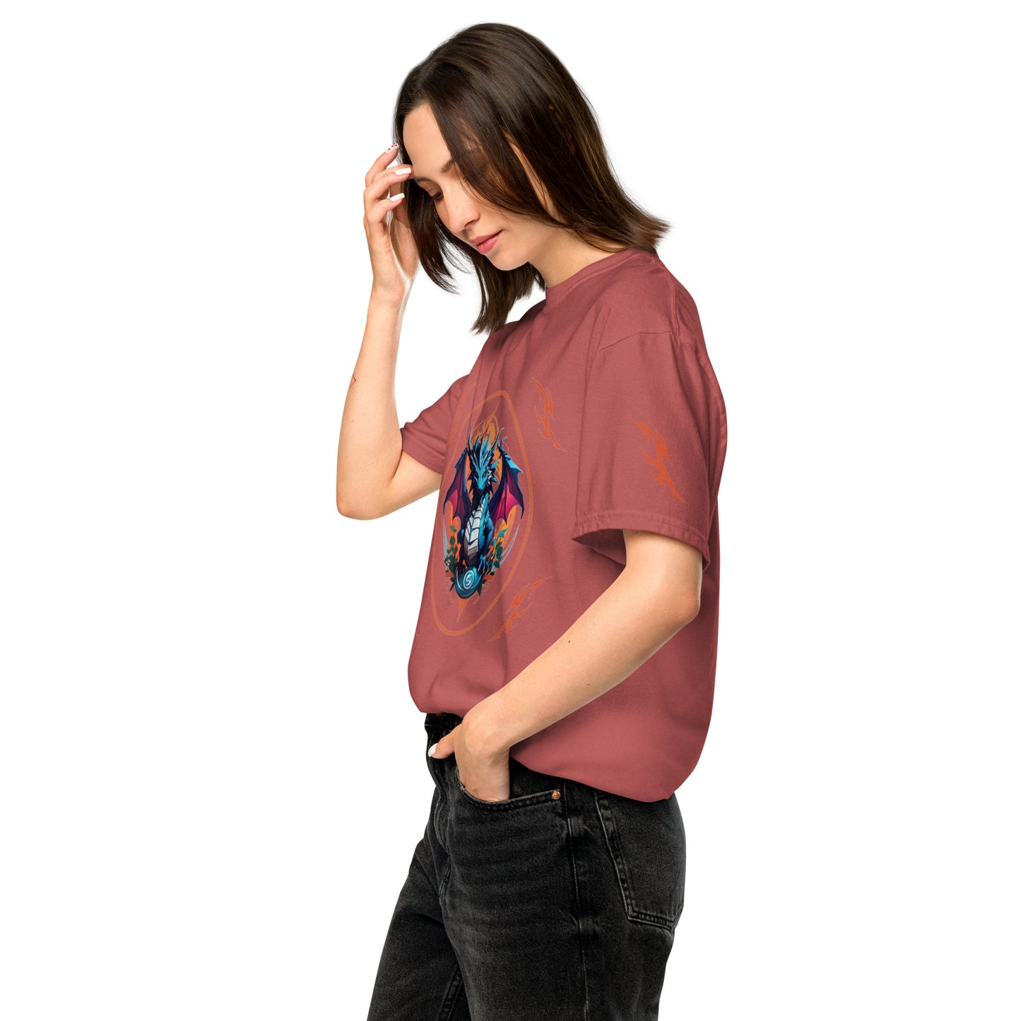 Camiseta grossa de tecido tingido unissex