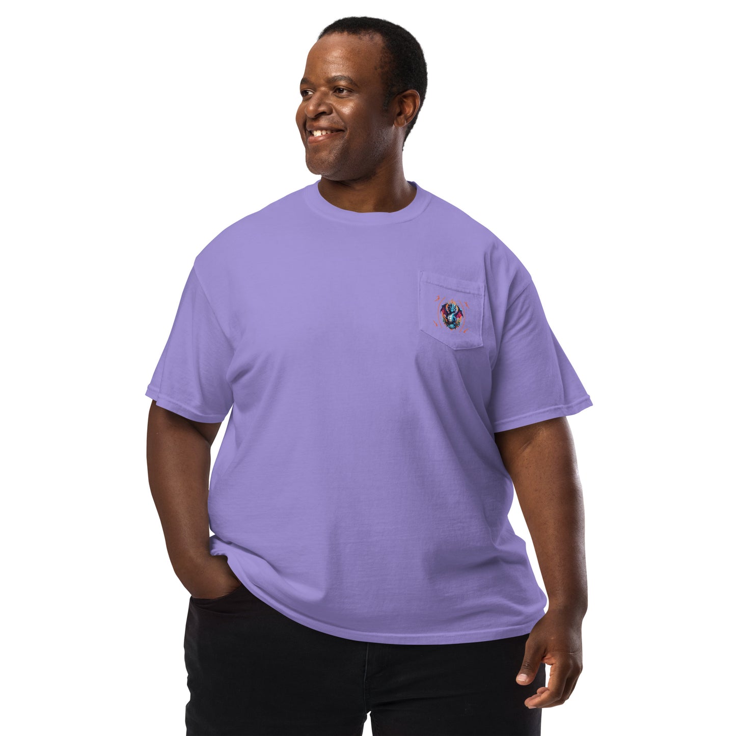 Camiseta garment dyed com bolso unissex