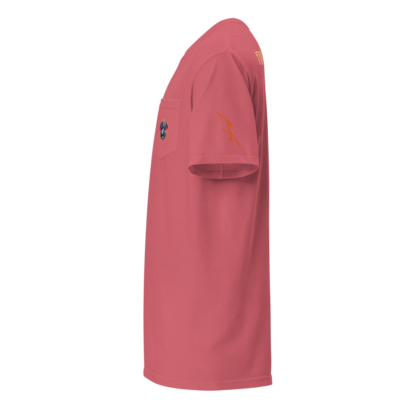 Camiseta garment dyed com bolso unissex