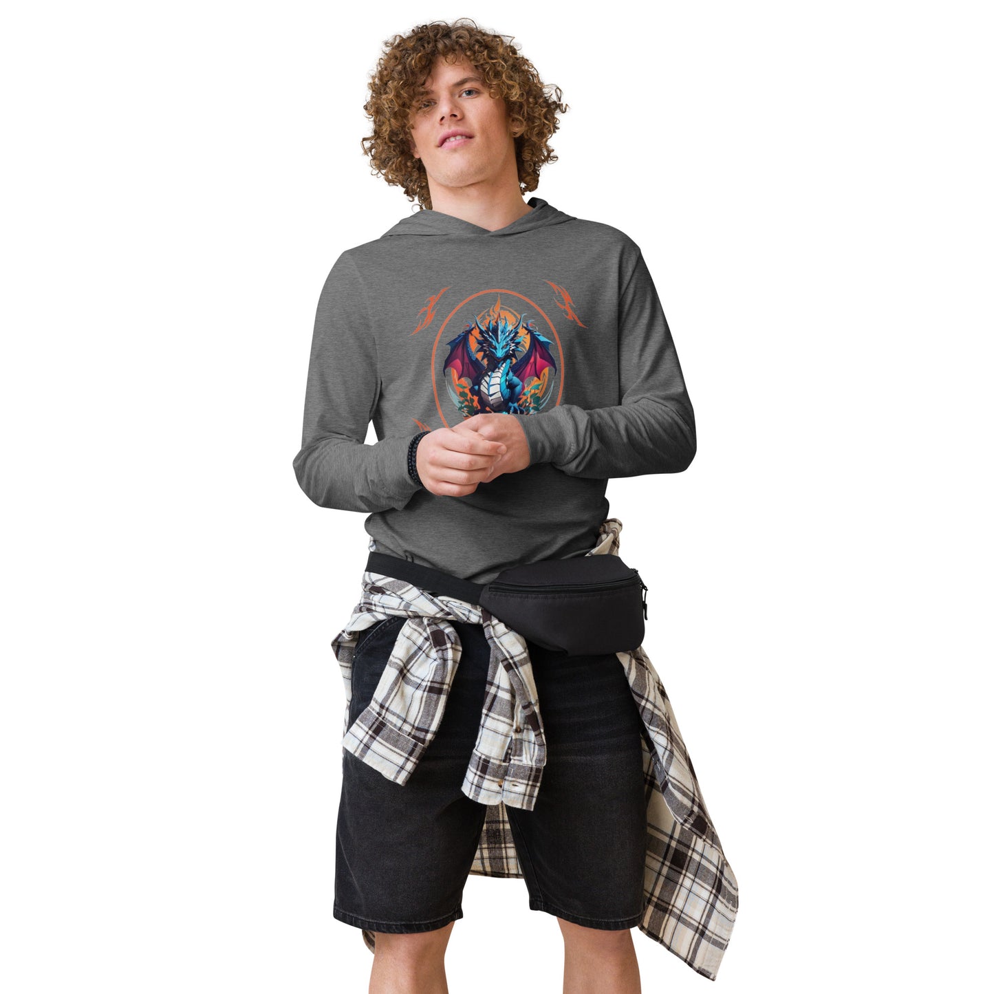 Camiseta de manga longa com capuz