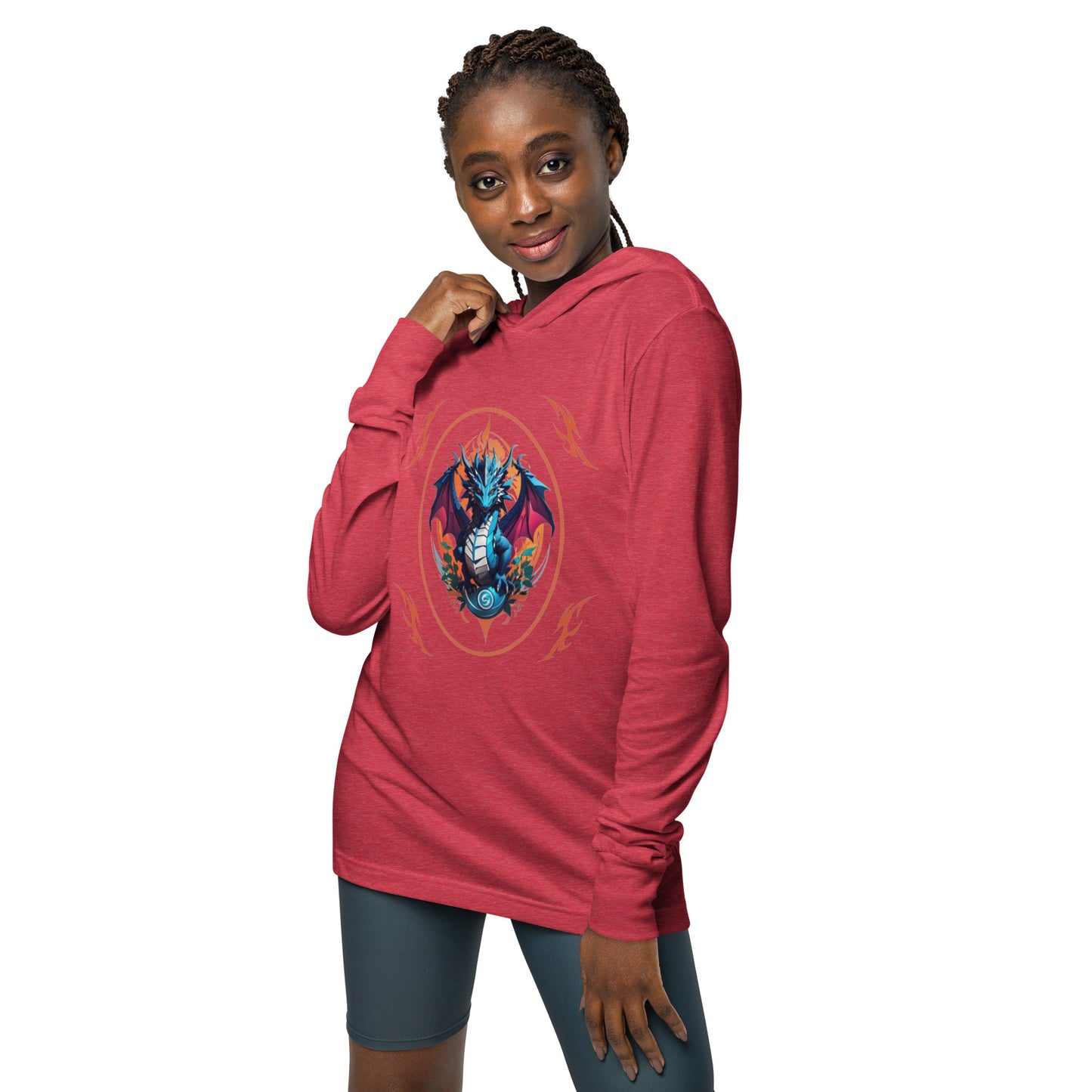 Camiseta de manga longa com capuz