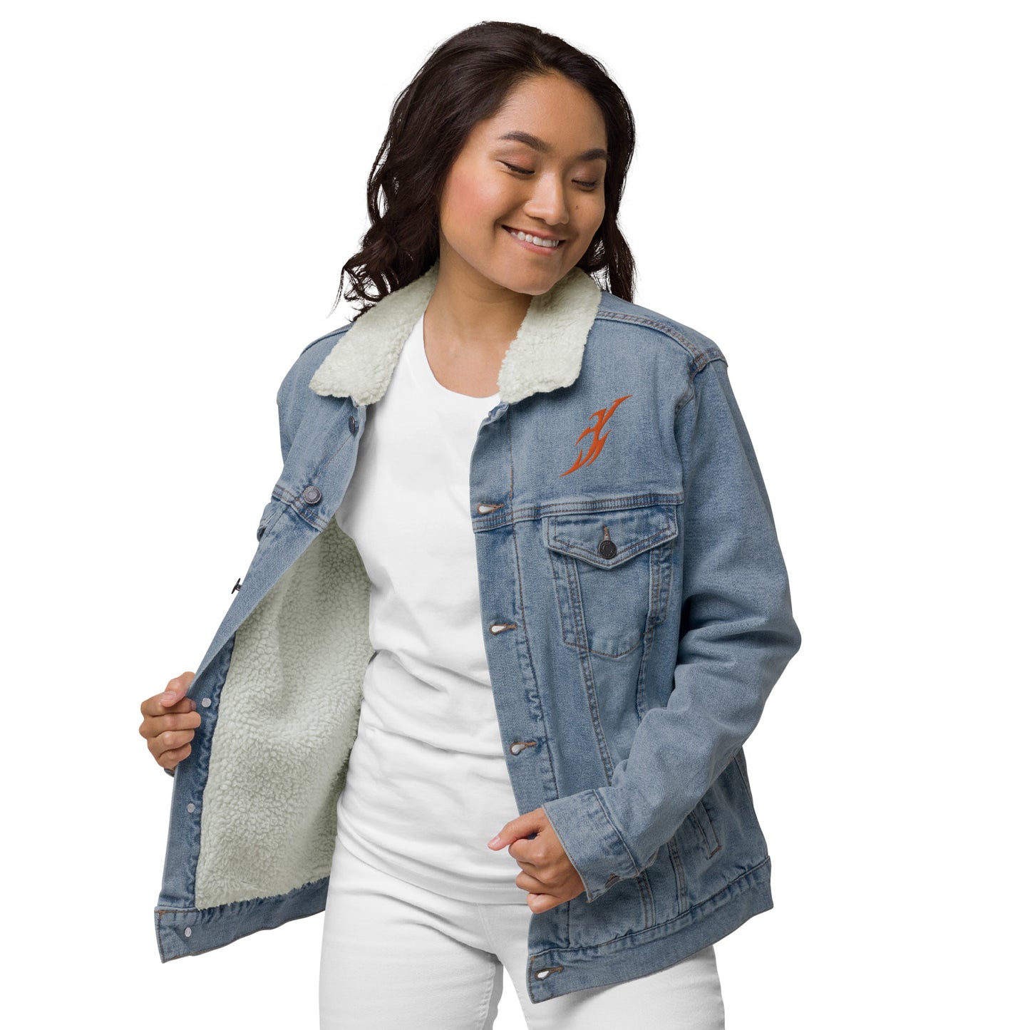 Jaqueta jeans forrada unissex