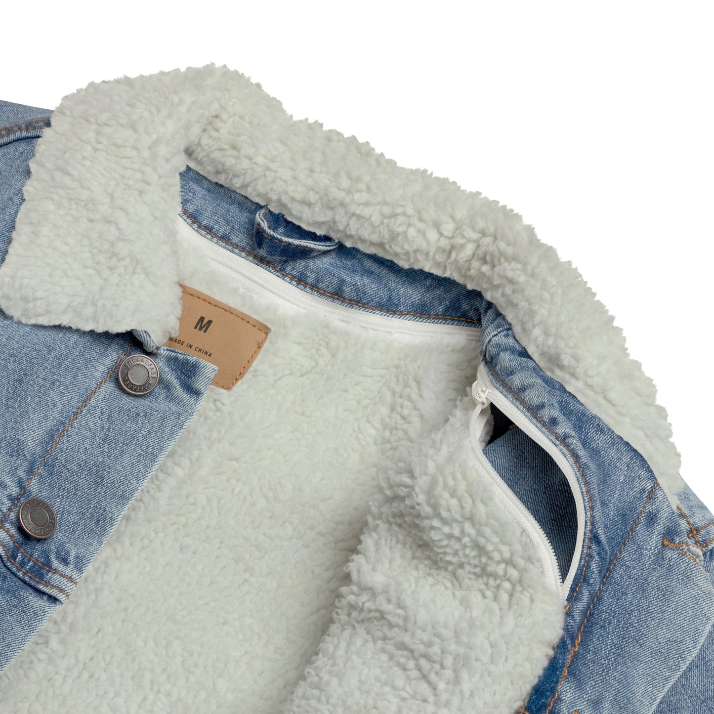 Jaqueta jeans forrada unissex