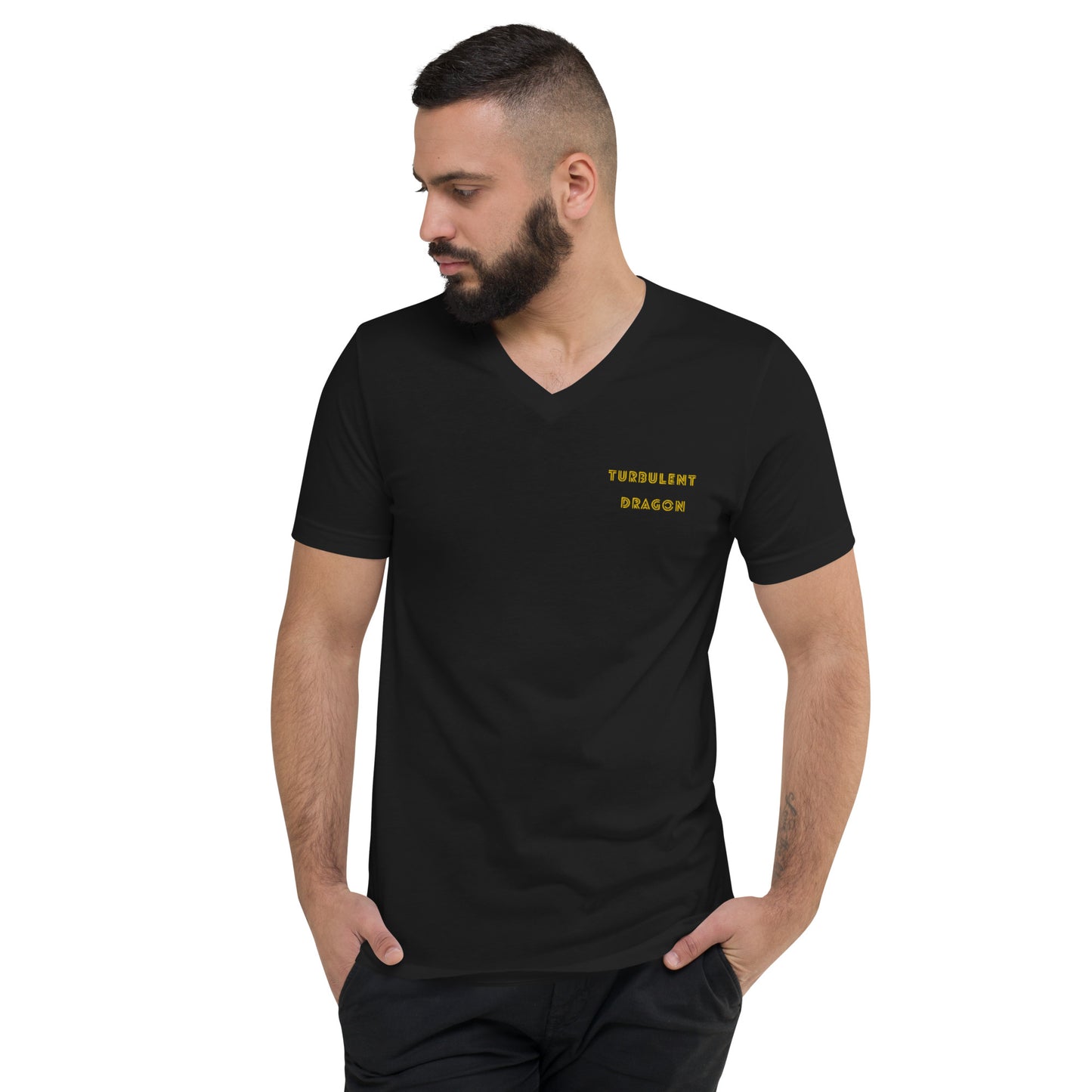 Camiseta Gola V de Manga Curta Unissex