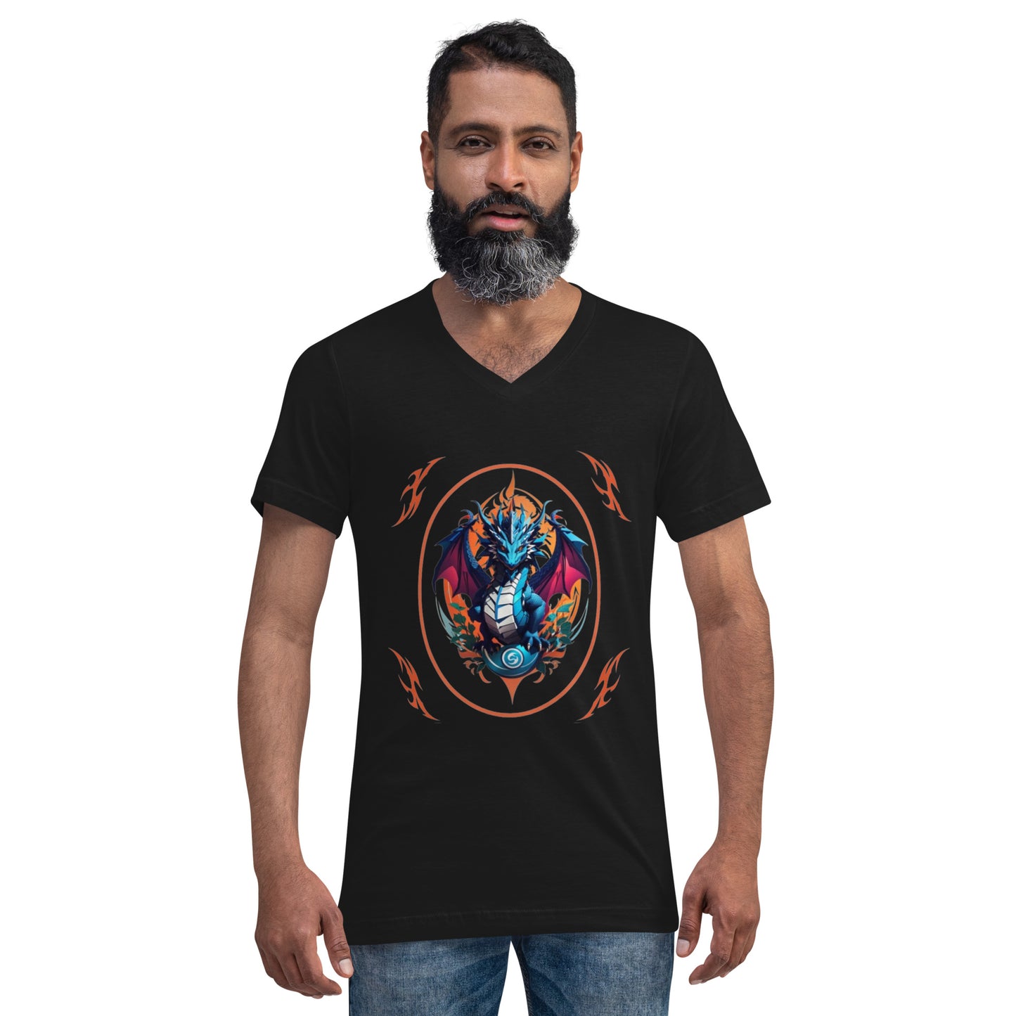Camiseta Gola V de Manga Curta Unissex