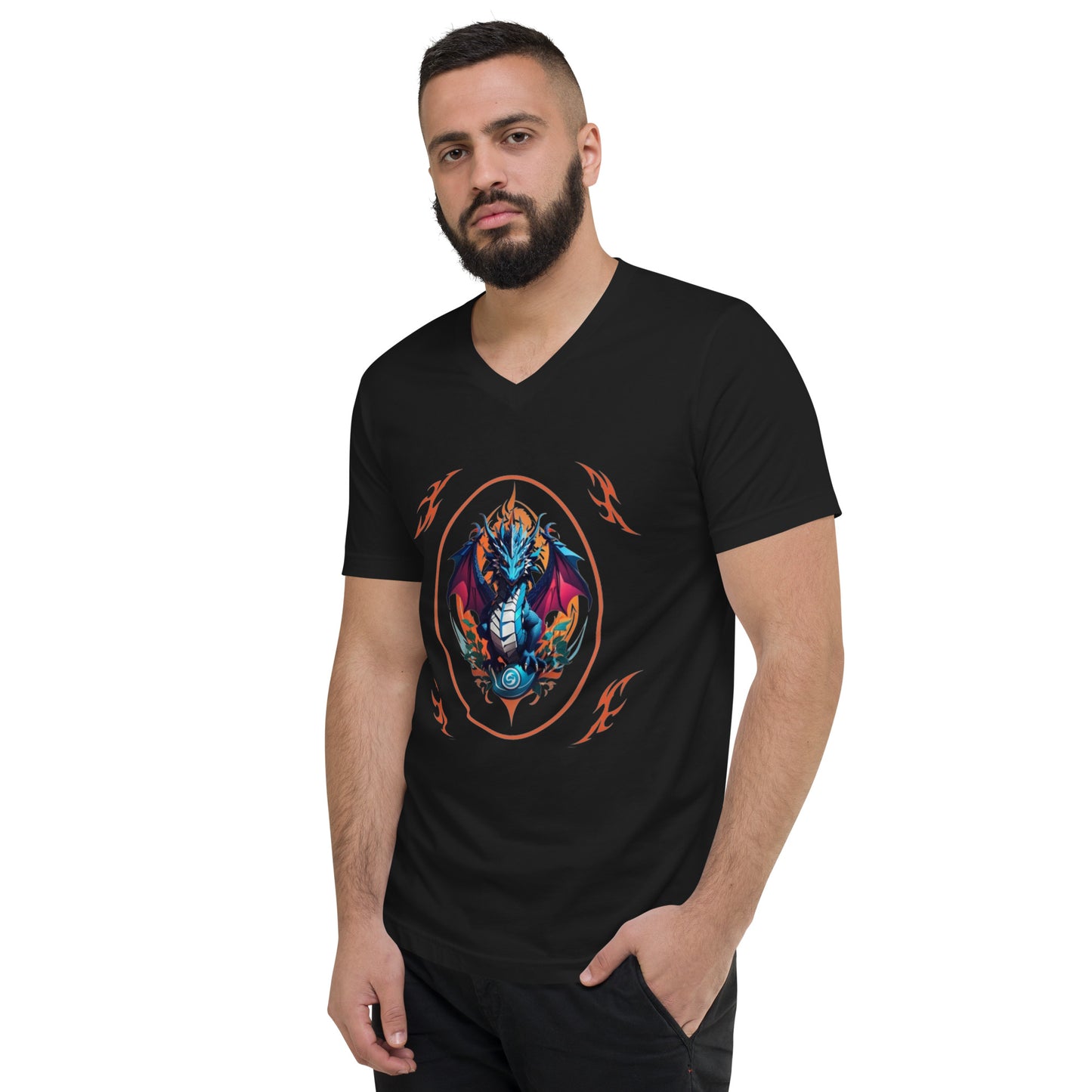 Camiseta Gola V de Manga Curta Unissex