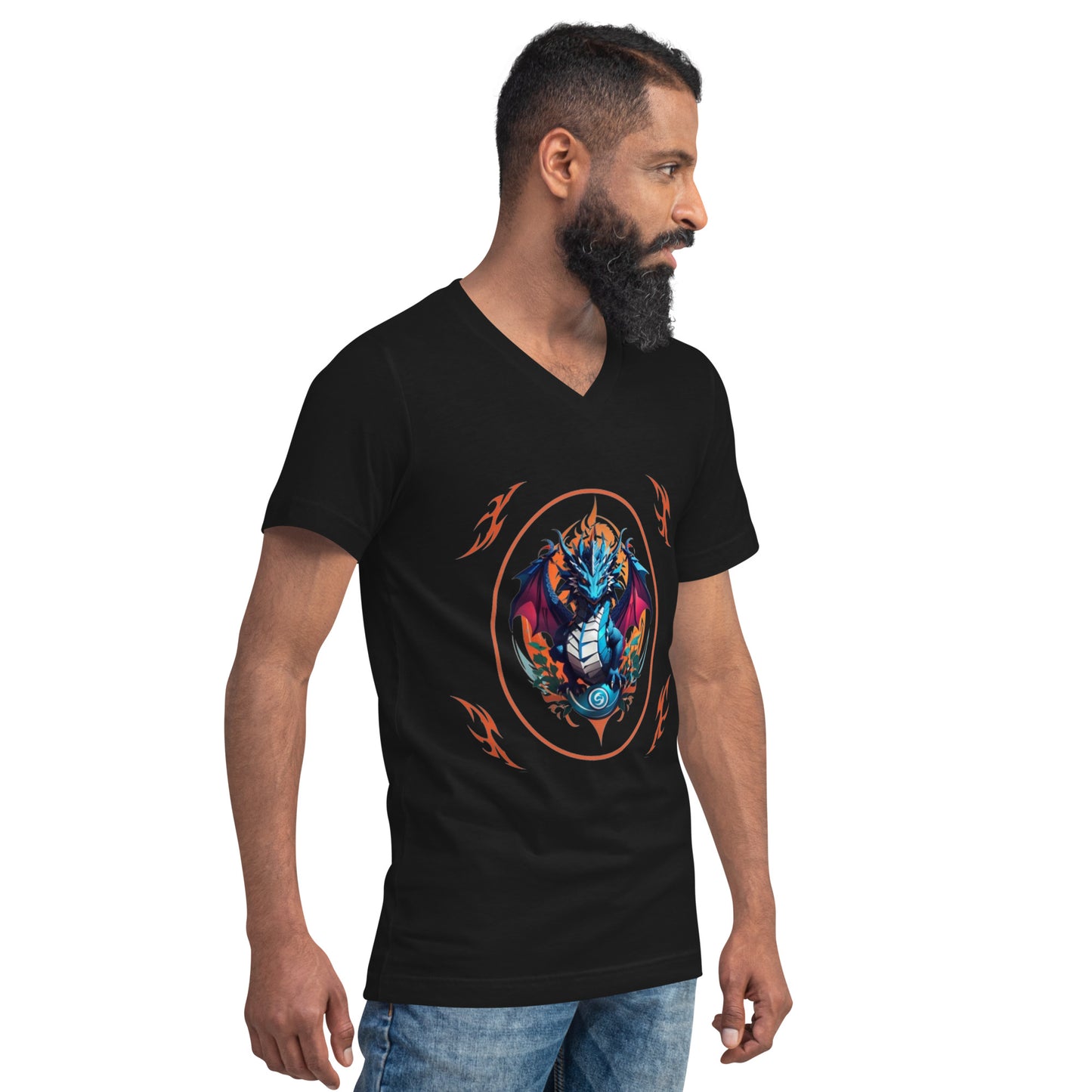 Camiseta Gola V de Manga Curta Unissex