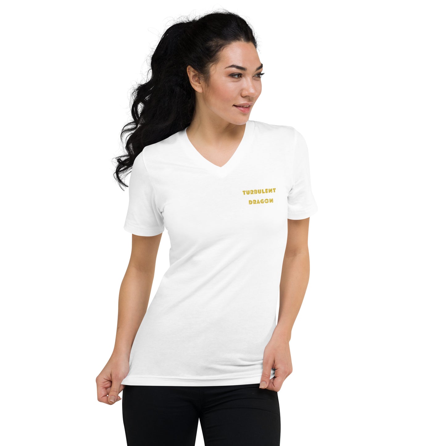 Camiseta Gola V de Manga Curta Unissex