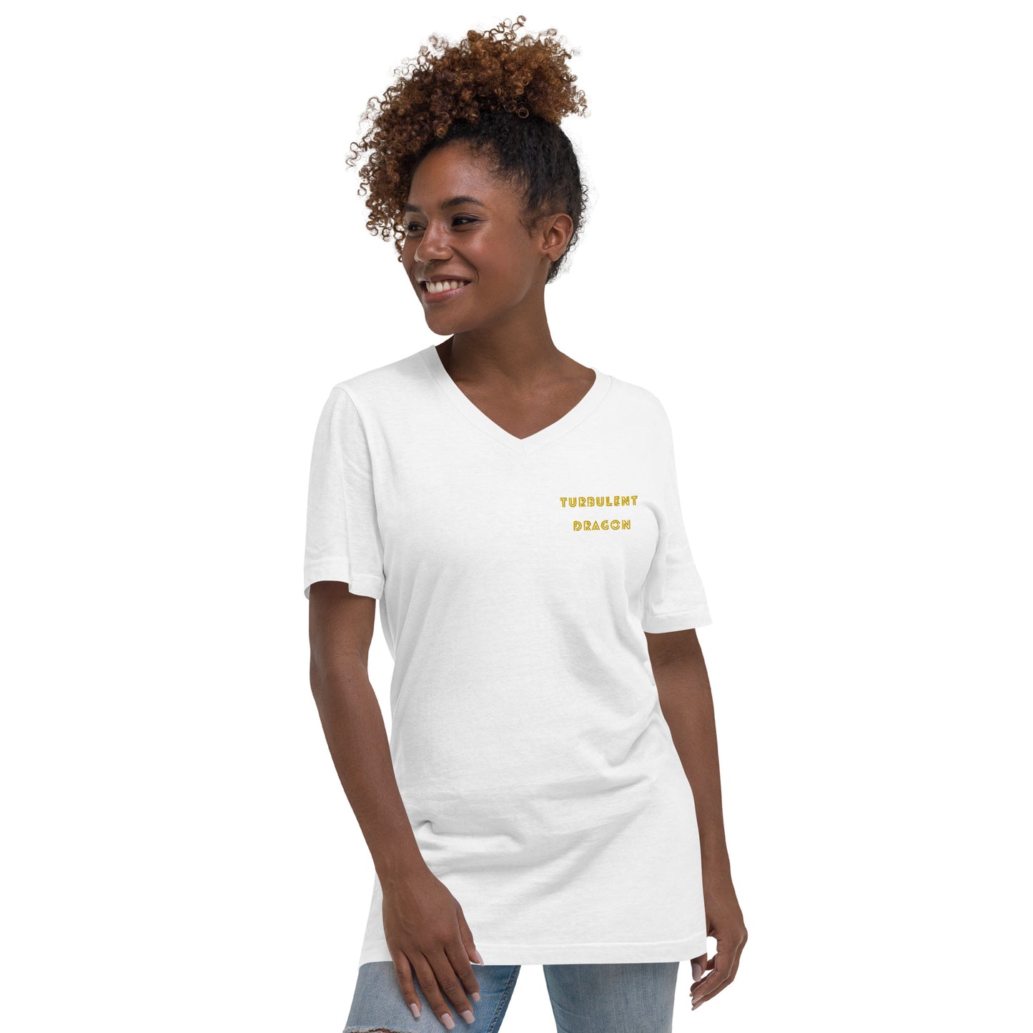 Camiseta Gola V de Manga Curta Unissex