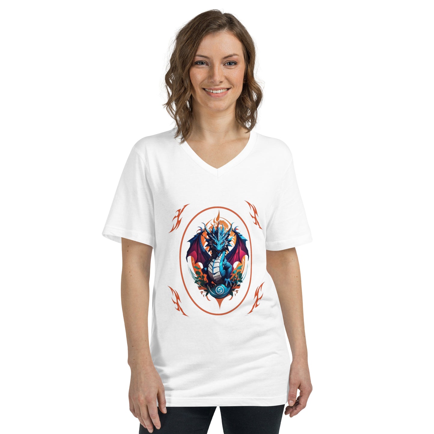 Camiseta Gola V de Manga Curta Unissex