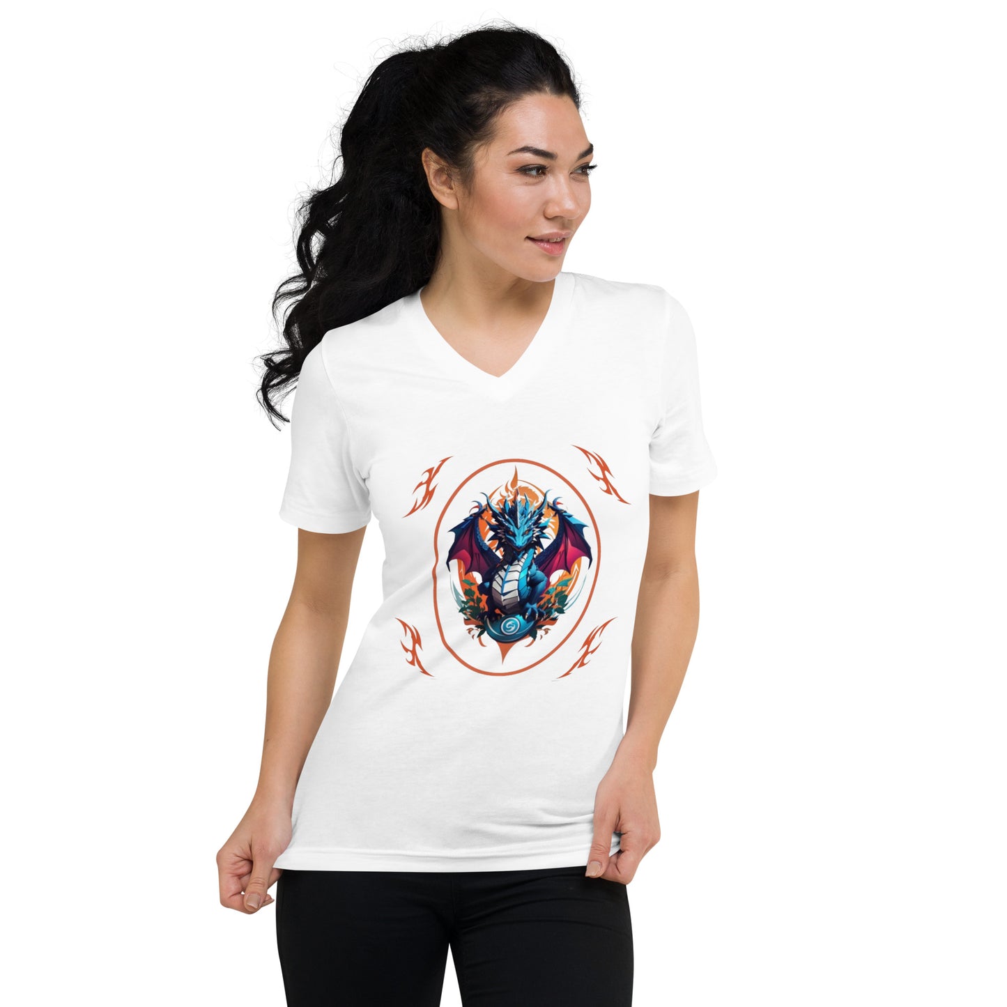 Camiseta Gola V de Manga Curta Unissex