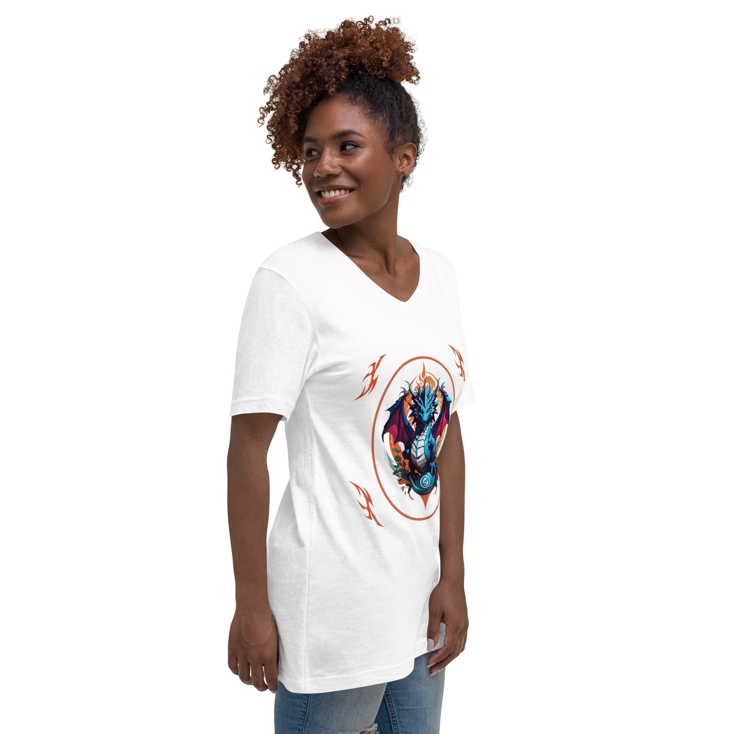 Camiseta Gola V de Manga Curta Unissex