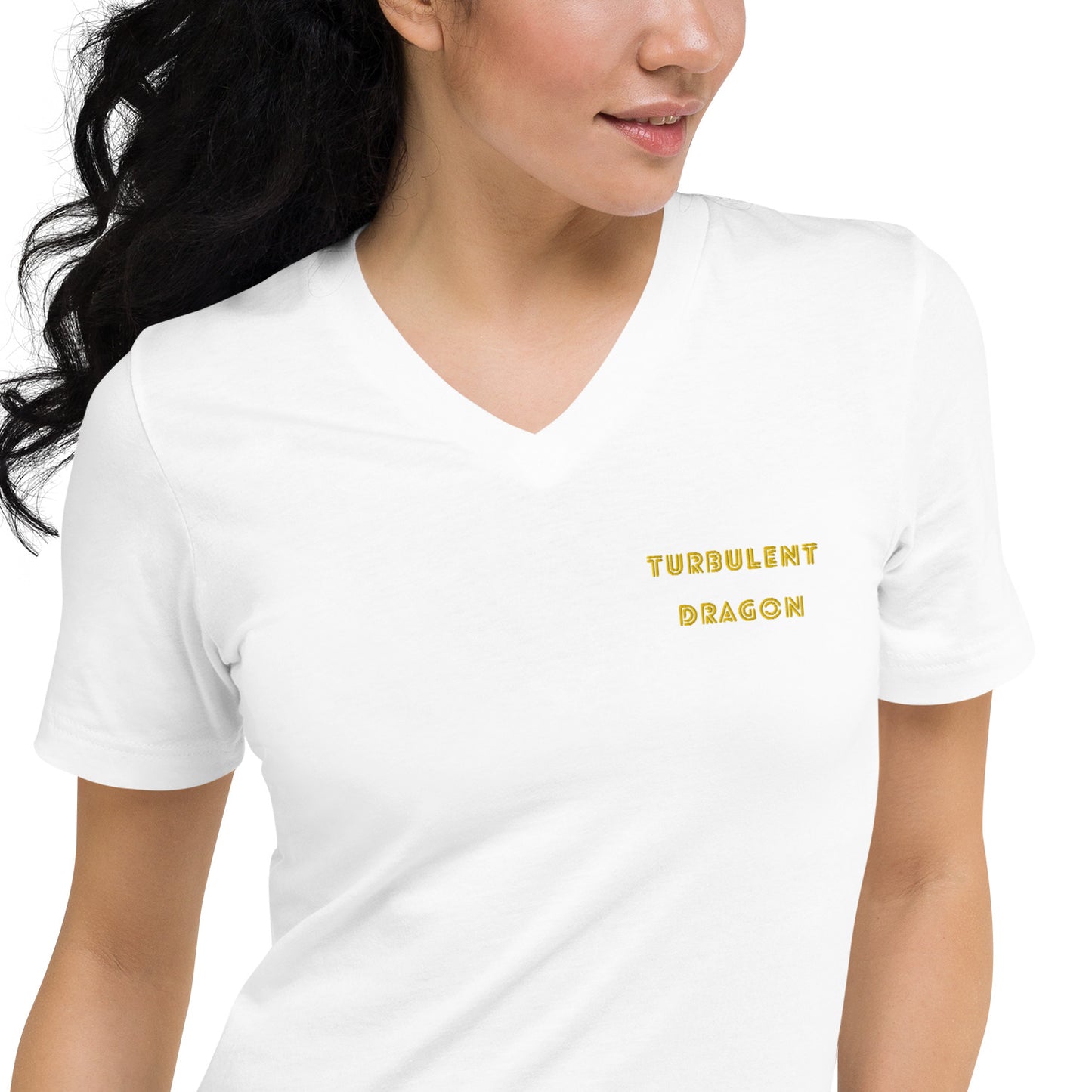 Camiseta Gola V de Manga Curta Unissex