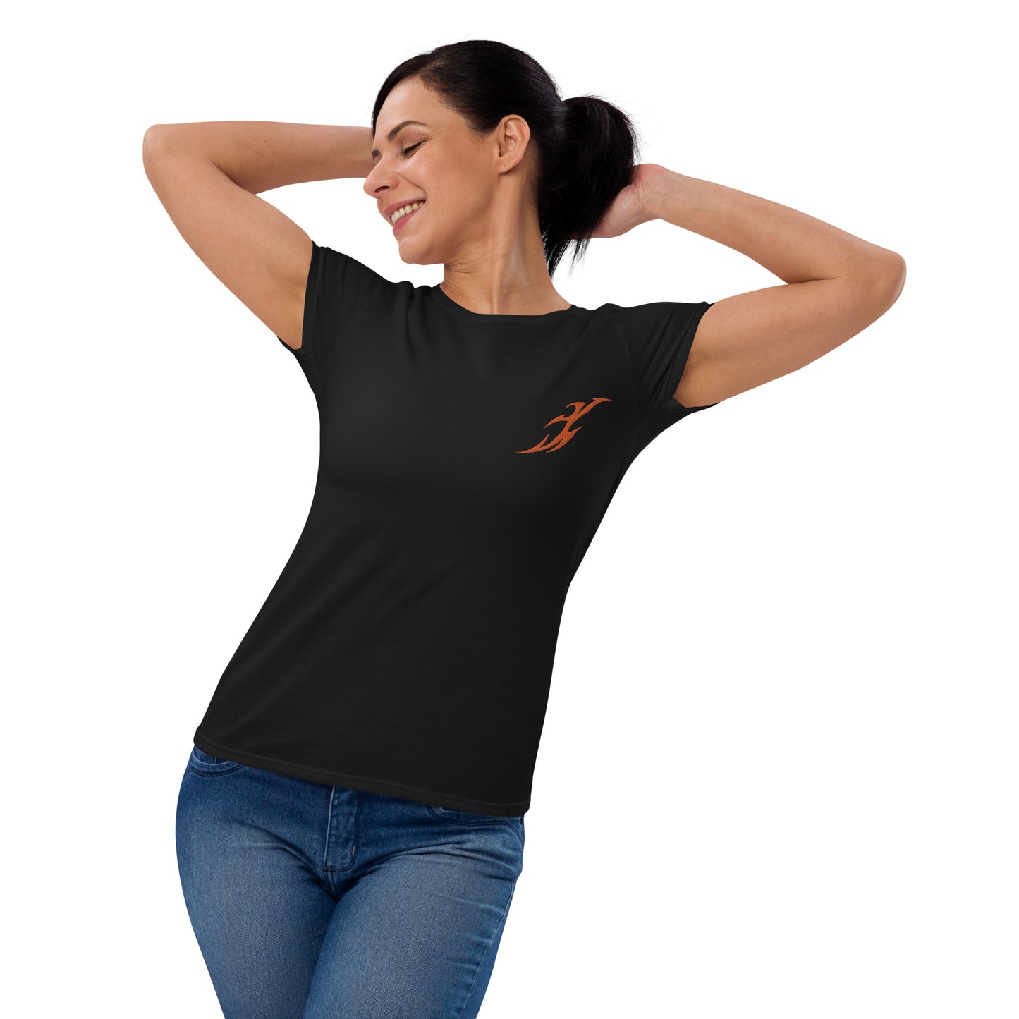 Camiseta feminina com mangas curtas
