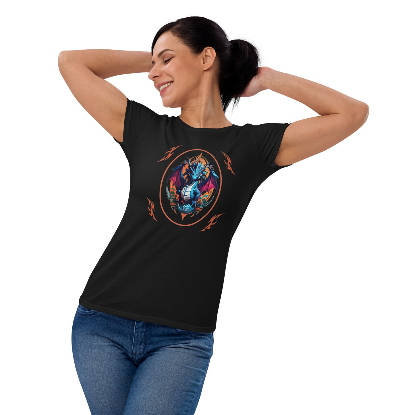 Camiseta feminina com mangas curtas