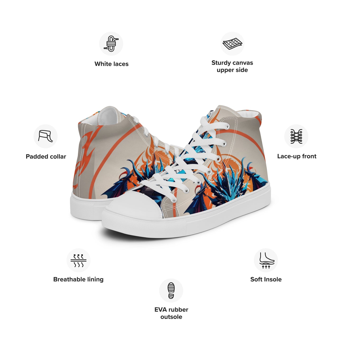 Tênis de lona de cano alto feminino