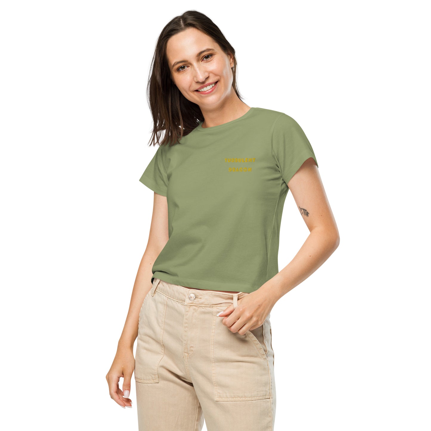 Camiseta de cintura alta feminina