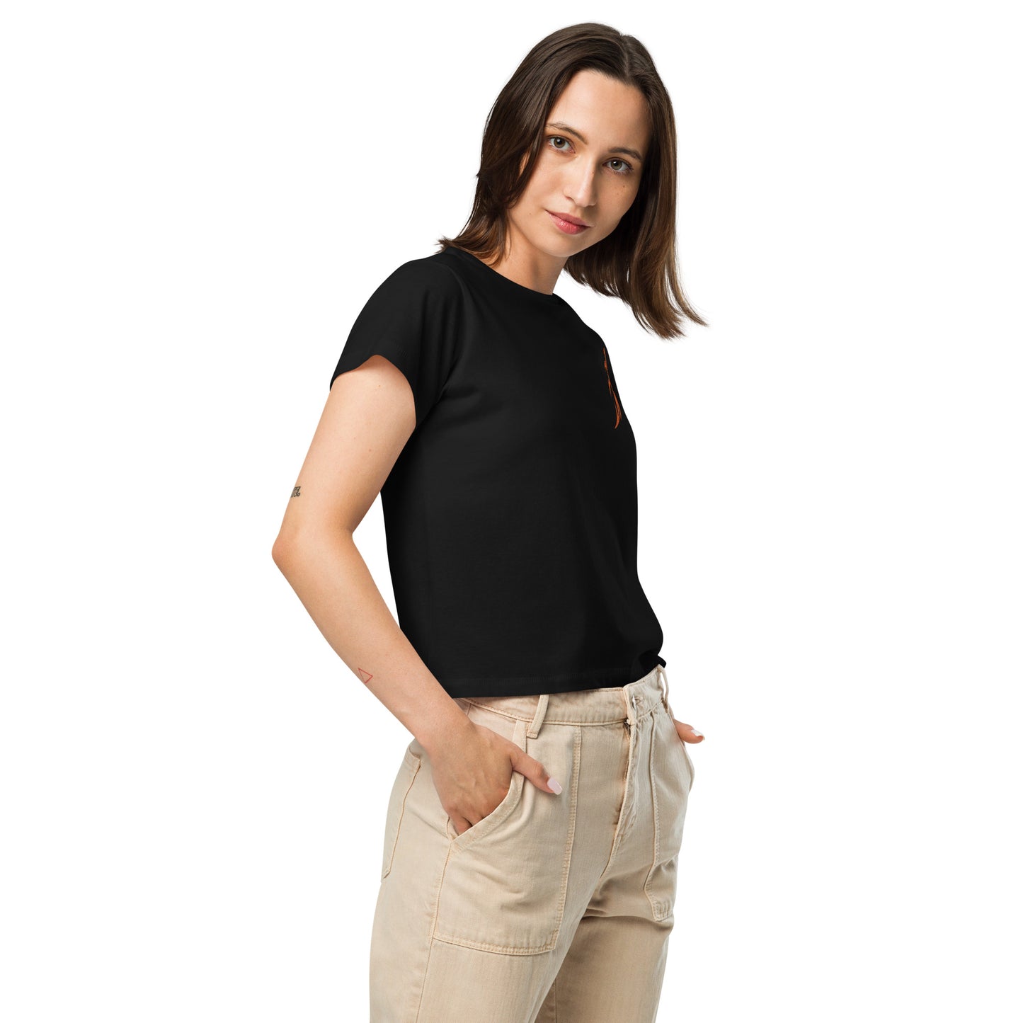 Camiseta de cintura alta feminina