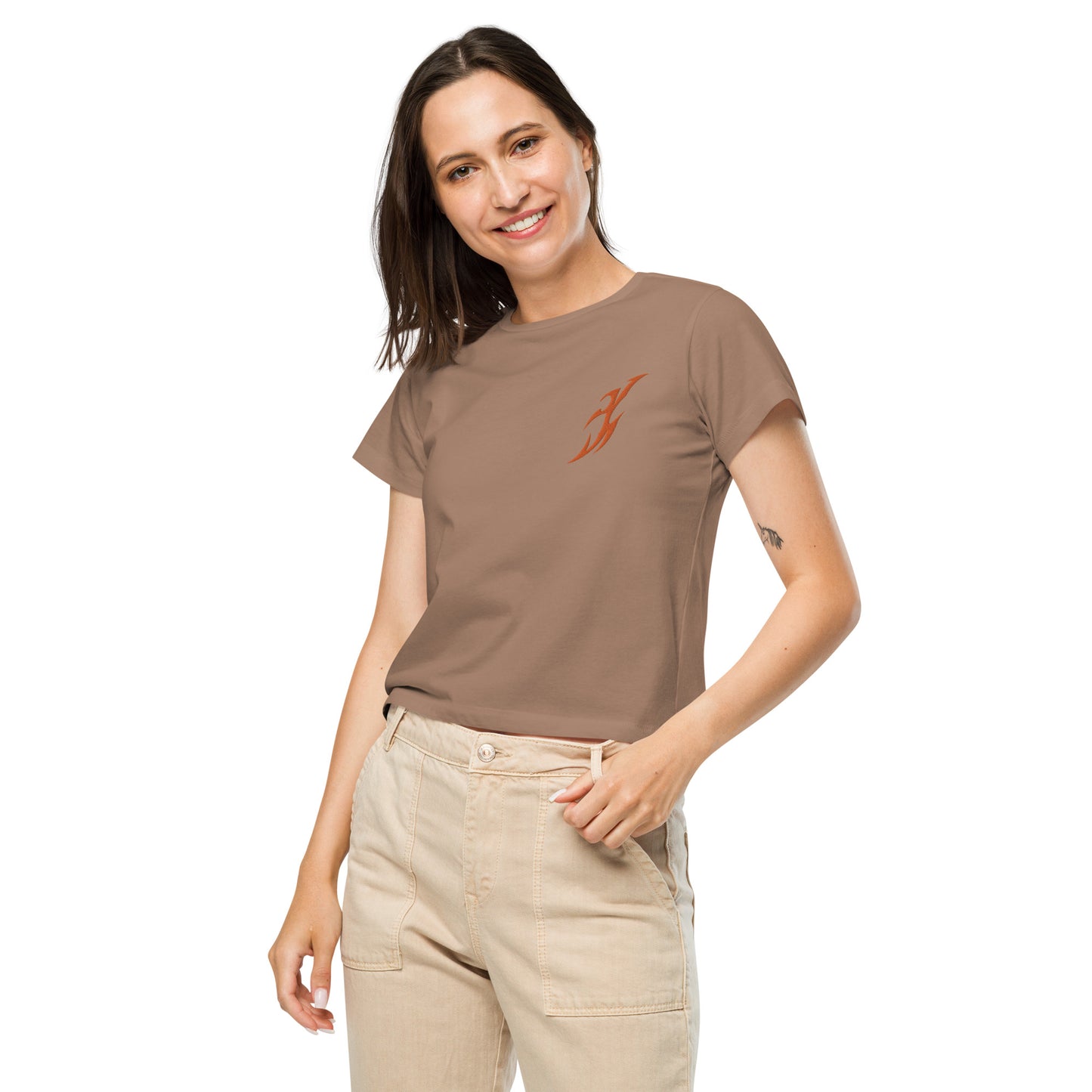 Camiseta de cintura alta feminina