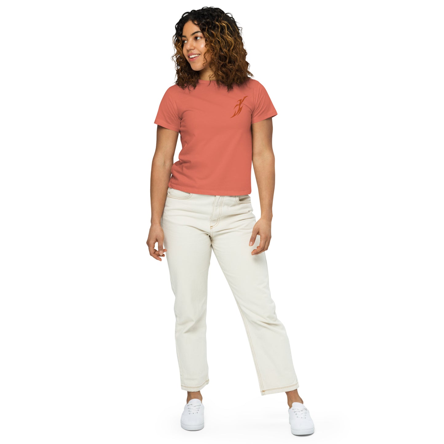 Camiseta de cintura alta feminina