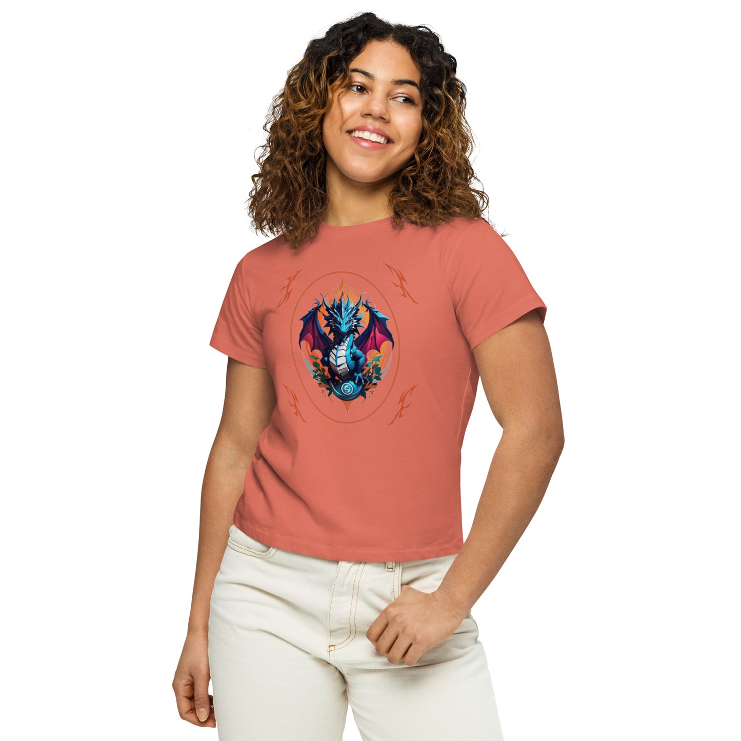 Camiseta de cintura alta feminina