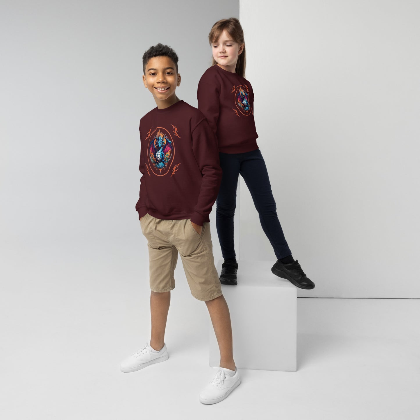 Moletom com gola redonda juvenil