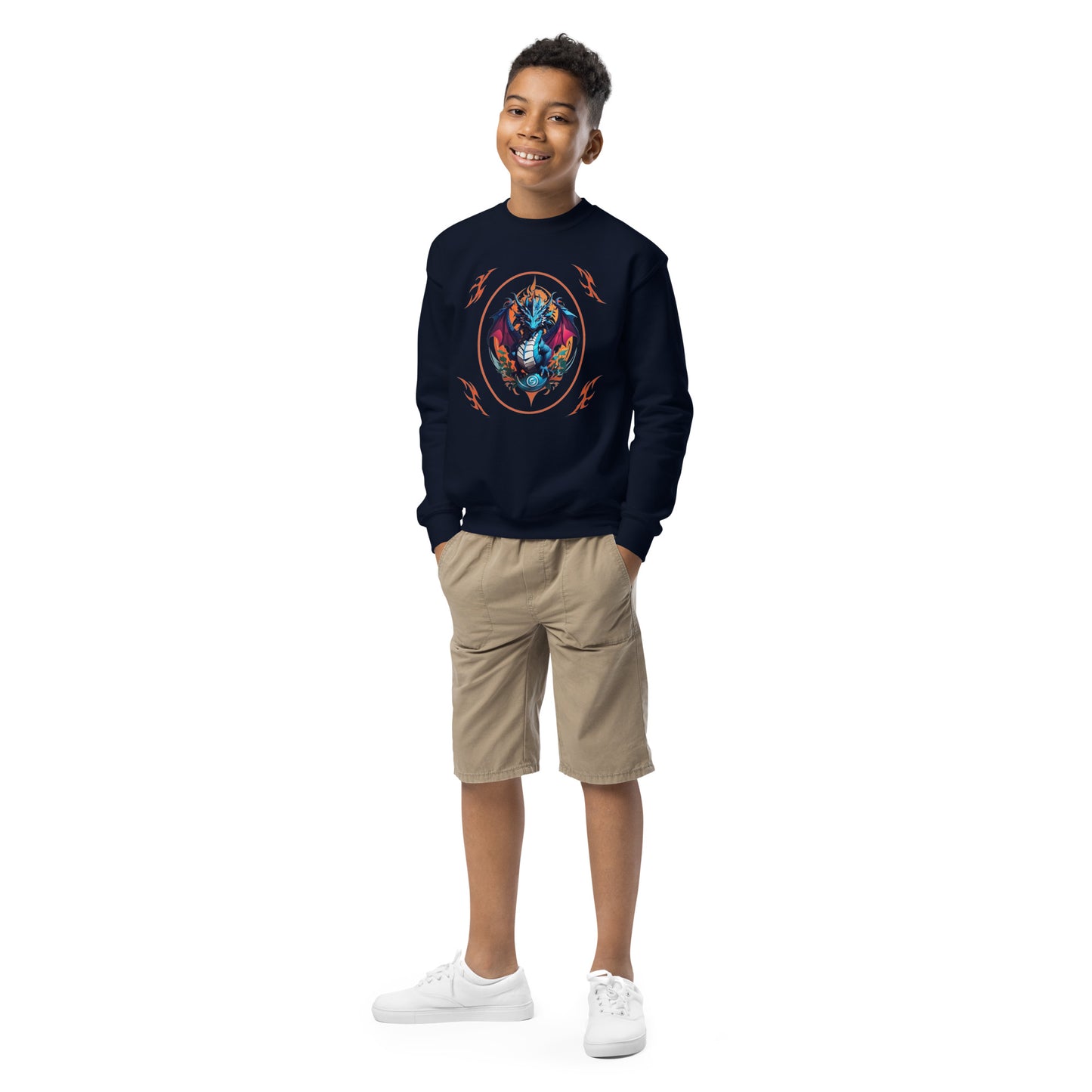 Moletom com gola redonda juvenil