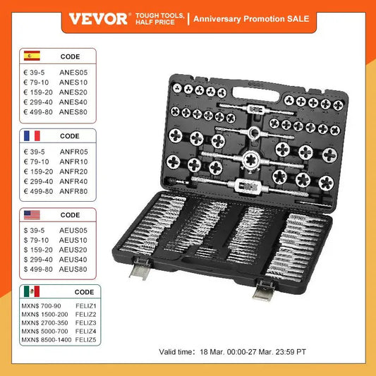 Conjunto de torneiras de rosca métrica